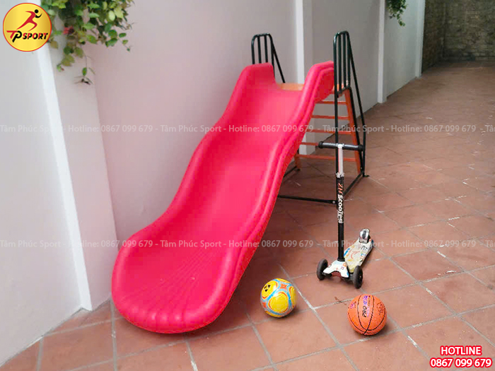 Máng trượt đơn lượn sóng nhựa nhập khẩu mẫu 2 LKDC-007