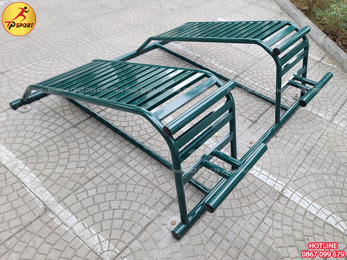 Thiết bị ghế cong tập cơ lưng bụng đôi ngoài trời PPT-022
