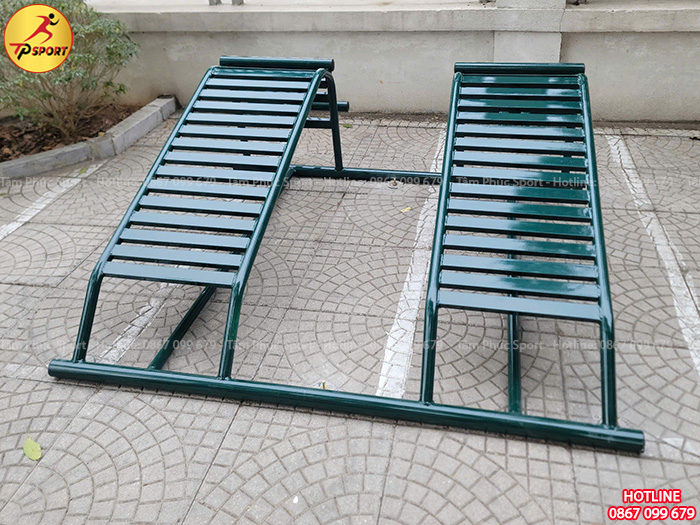 Thiết bị ghế cong tập cơ lưng bụng đôi ngoài trời PPT-022