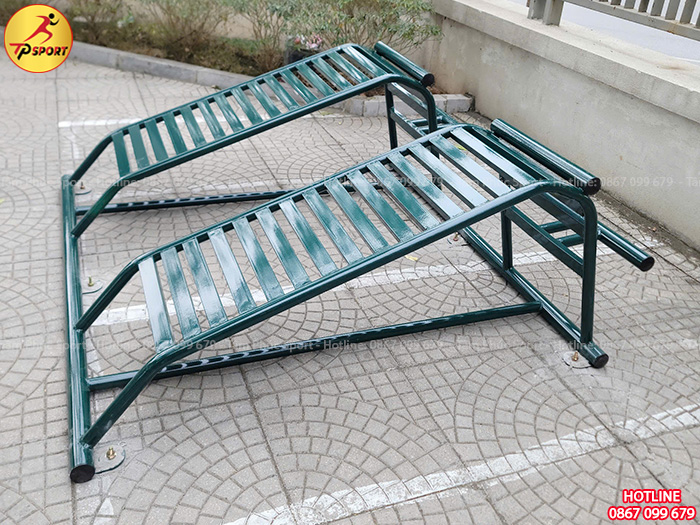 Thiết bị ghế cong tập cơ lưng bụng đôi ngoài trời PPT-022