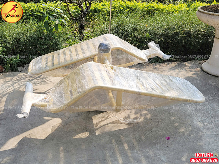 Ghế cong tập cơ lưng bụng đôi 1 trụ ngoài trời PPT-023