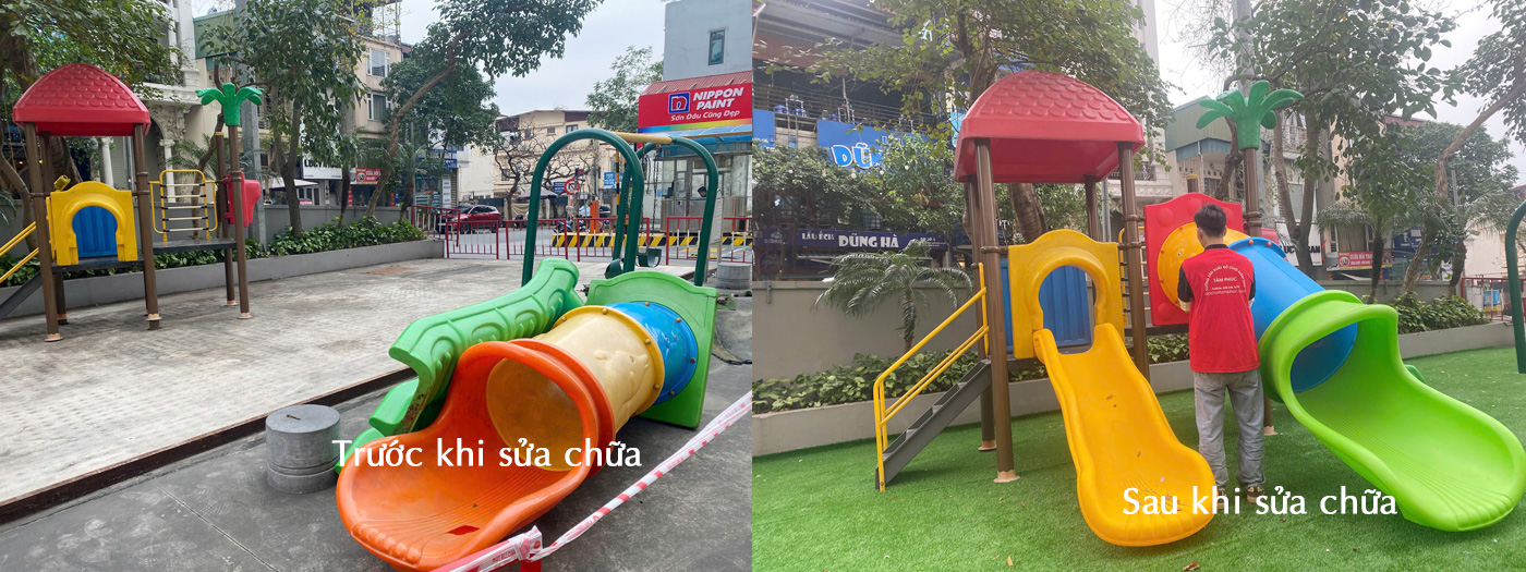Dịch vụ sửa chữa đồ chơi ngoài trời cho bé của Tâm Phúc Sport