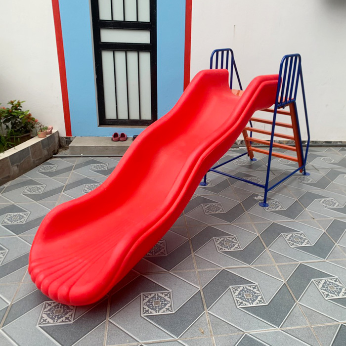 Thang leo cầu trượt ngoài trời máng đơn nhựa nhập khẩu PDC-037 - Ảnh 2