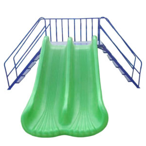 Cầu trượt ngoài trời cho bé máng đôi nhựa nhập khẩu PDC-039
