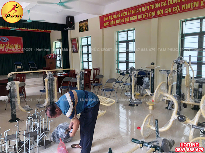 Giao thiết bị tập thể dục ngoài trời cho nhà văn hoá tại Hưng Yên