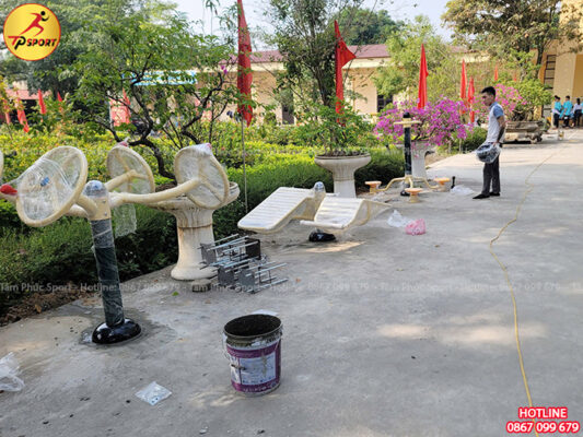 Công trình lắp đặt thiết bị tập thể dục cho trường học tại Vĩnh Phúc
