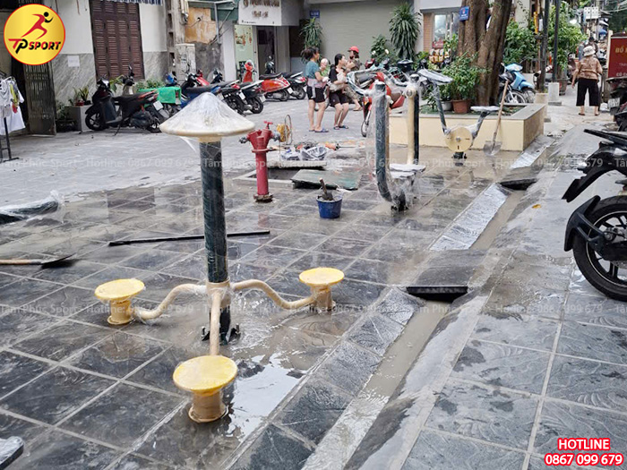 Thi công lắp đặt thiết bị thể dục ngoài trời cho sân khu tập thể tại Hà Nội