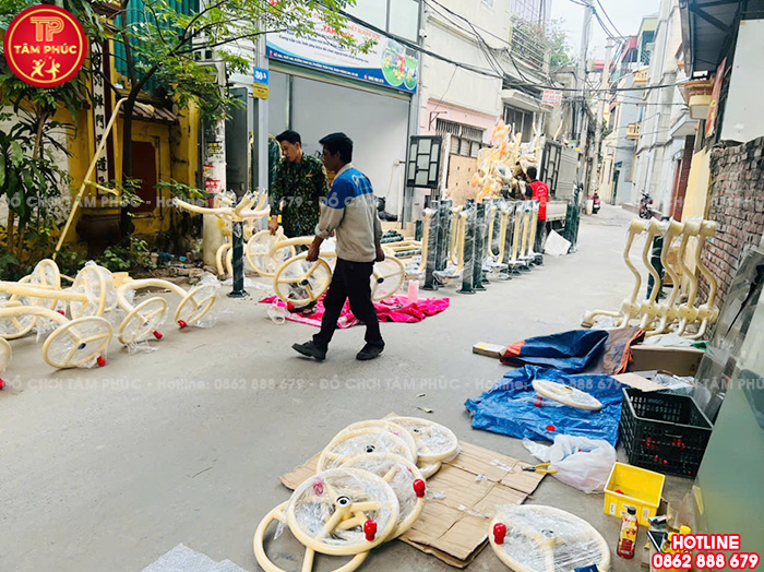 Công trình lắp đặt thiết bị thể dục ngoài trời cho công viên tại Bắc Ninh