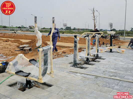 Công trình lắp đặt thiết bị thể dục ngoài trời cho công viên tại Bắc Ninh