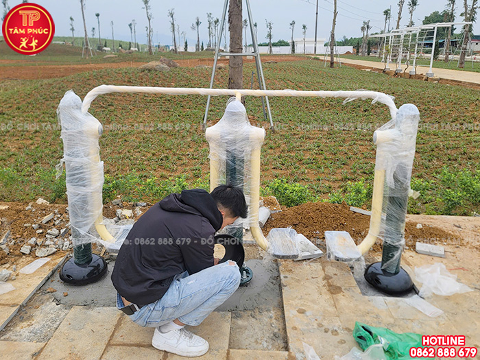 Công trình lắp đặt thiết bị thể dục ngoài trời cho công viên tại Bắc Ninh