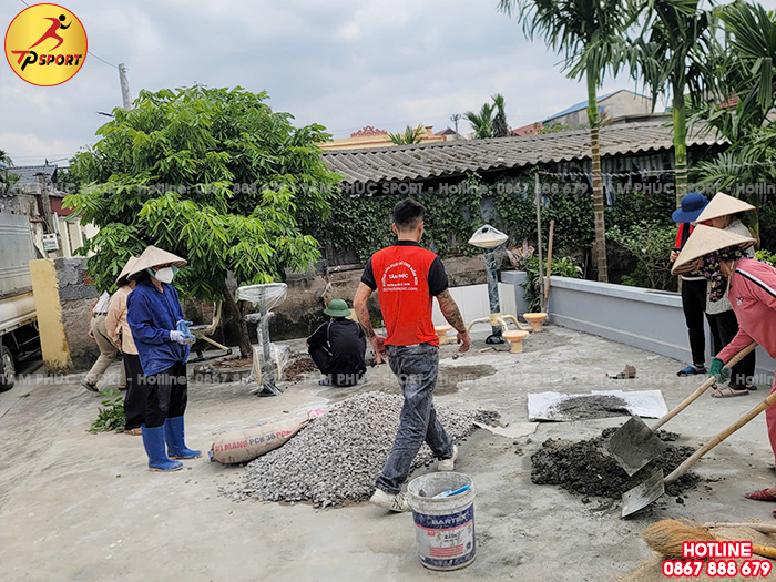 Công trình lắp máy tập thể dục ngoài trời cho sân tập thể tại Bắc Giang