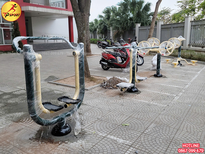 Công trình lắp đặt máy tập thể dục công viên cho trường học tại Nam Định