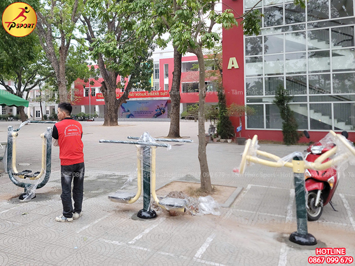 Công trình lắp đặt máy tập thể dục công viên cho trường học tại Nam Định