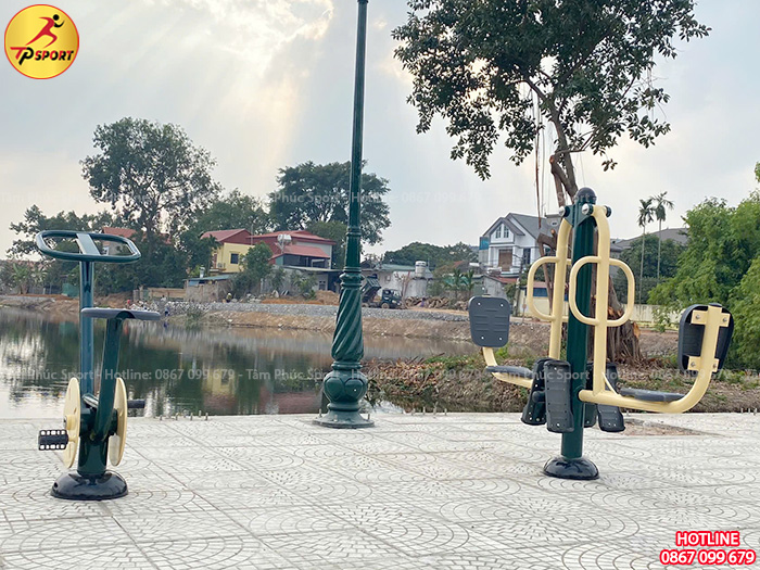 Công trình lắp đặt máy tập thể dục công viên cho sân tập thể tại Phú Thọ