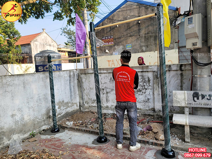 Lắp đặt máy tập thể dục ngoài trời cho sân nhà văn hoá tại Nam Định