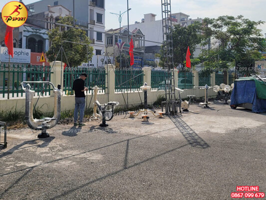 Công trình lắp đặt thiết bị tập thể dục ngoài trời cho sân nhà văn hoá tại Ninh Bình