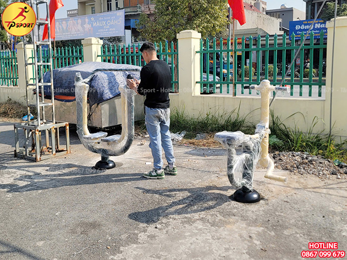 Công trình lắp đặt thiết bị tập thể dục ngoài trời cho sân nhà văn hoá tại Ninh Bình