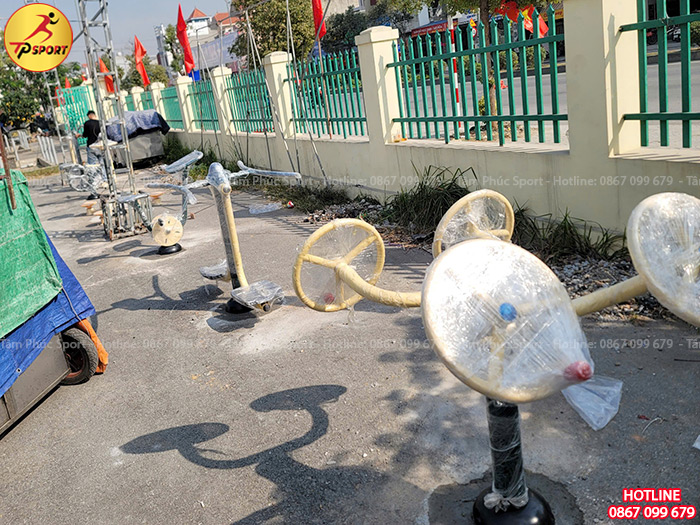 Công trình lắp đặt thiết bị tập thể dục ngoài trời cho sân nhà văn hoá tại Ninh Bình