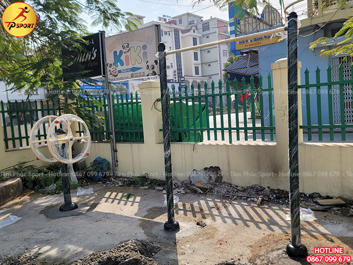 Công trình lắp đặt thiết bị tập thể dục ngoài trời cho sân nhà văn hoá tại Ninh Bình